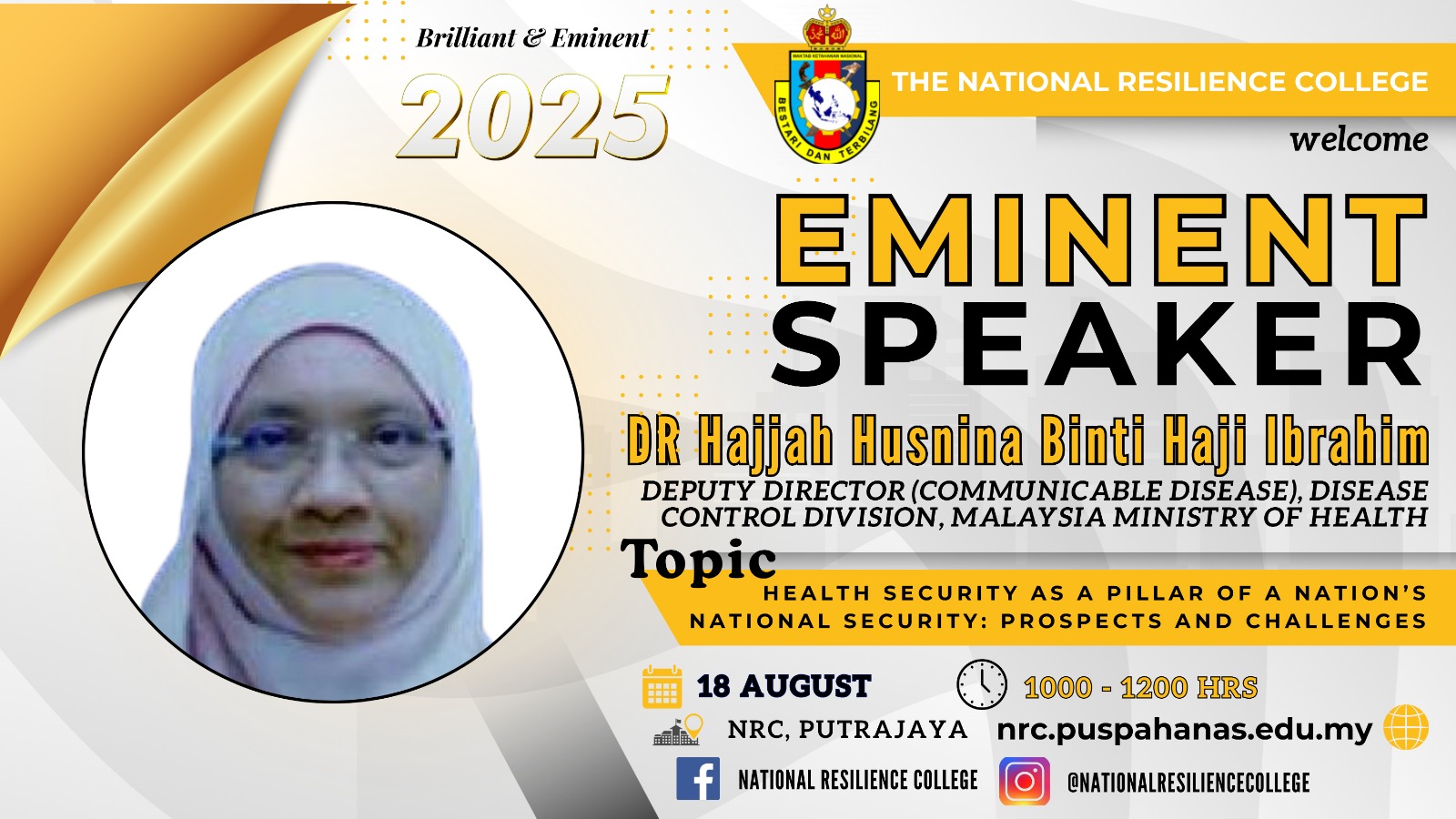 August 18, 2025 – Health Security as a Pillar of a Nation’s National Security: Prospects and Challenges