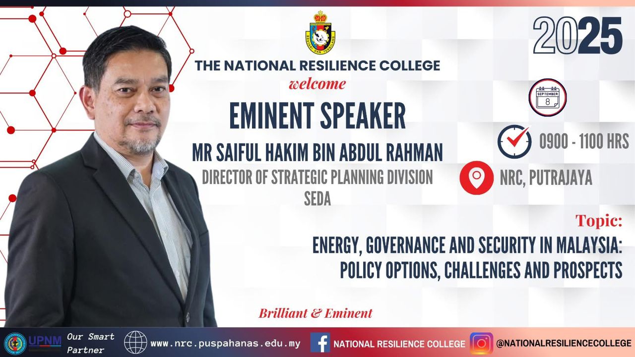 September 8, 2025 – Energy, Governance and Security in Malaysia: Policy Options, Challenges and Prospects